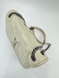 Baby Niki Bag White Crinkled Calfskin Leather