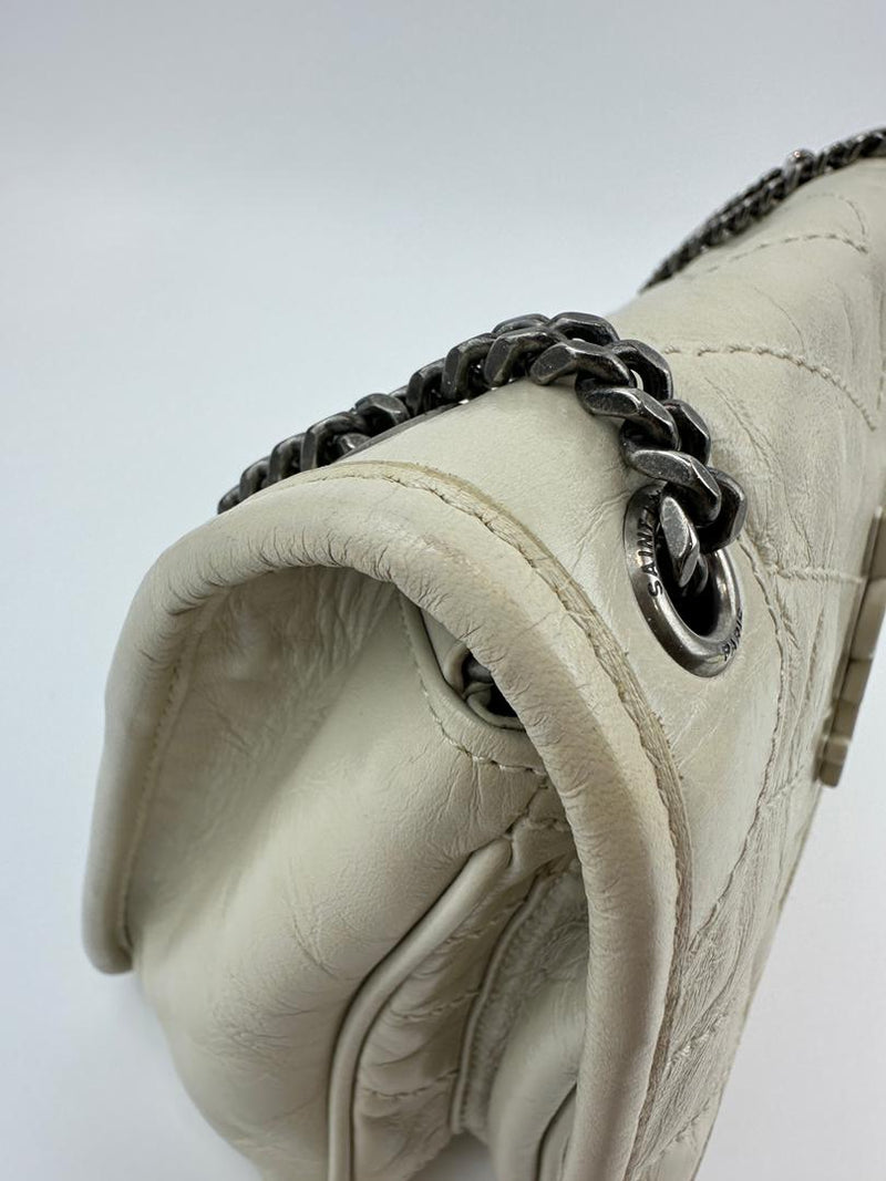 Baby Niki Bag White Crinkled Calfskin Leather