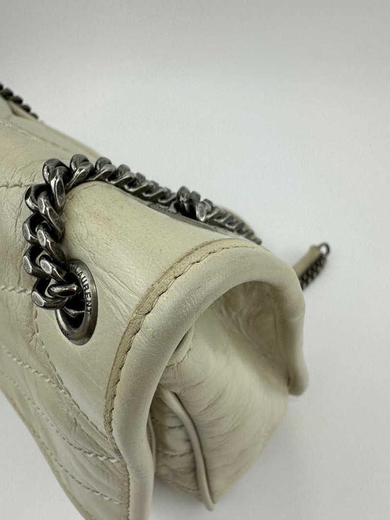 Baby Niki Bag White Crinkled Calfskin Leather