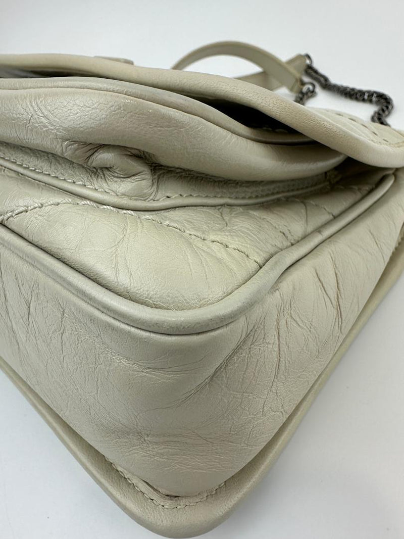 Baby Niki Bag White Crinkled Calfskin Leather