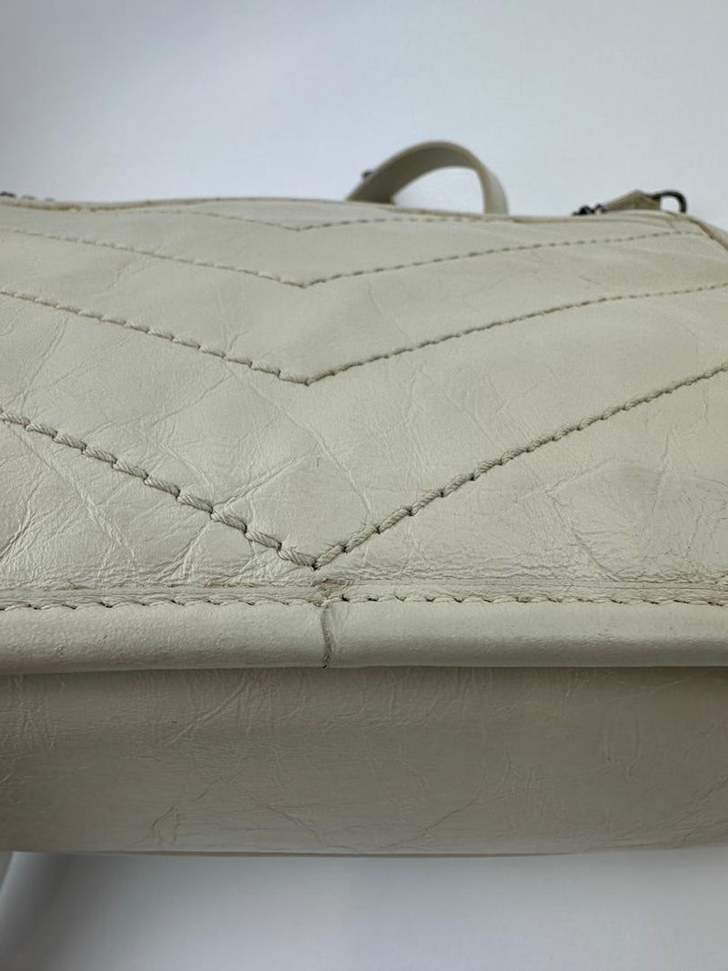 Baby Niki Bag White Crinkled Calfskin Leather