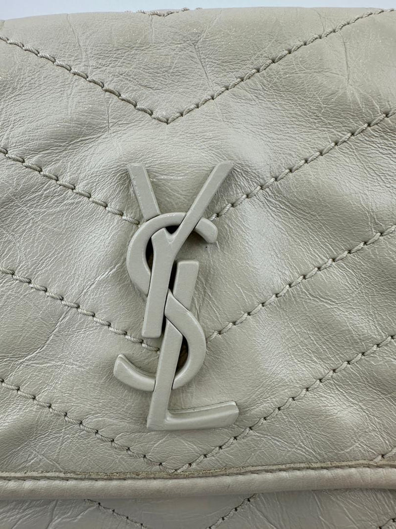 Baby Niki Bag White Crinkled Calfskin Leather