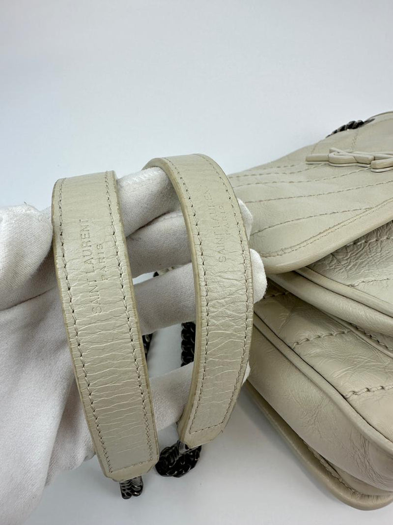 Baby Niki Bag White Crinkled Calfskin Leather