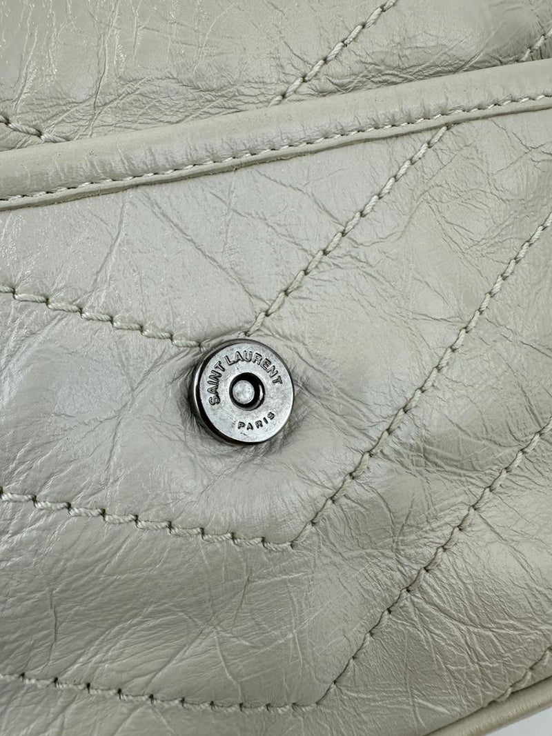 Baby Niki Bag White Crinkled Calfskin Leather