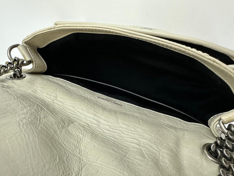 Baby Niki Bag White Crinkled Calfskin Leather