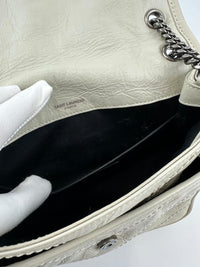 Baby Niki Bag White Crinkled Calfskin Leather