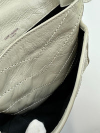 Baby Niki Bag White Crinkled Calfskin Leather