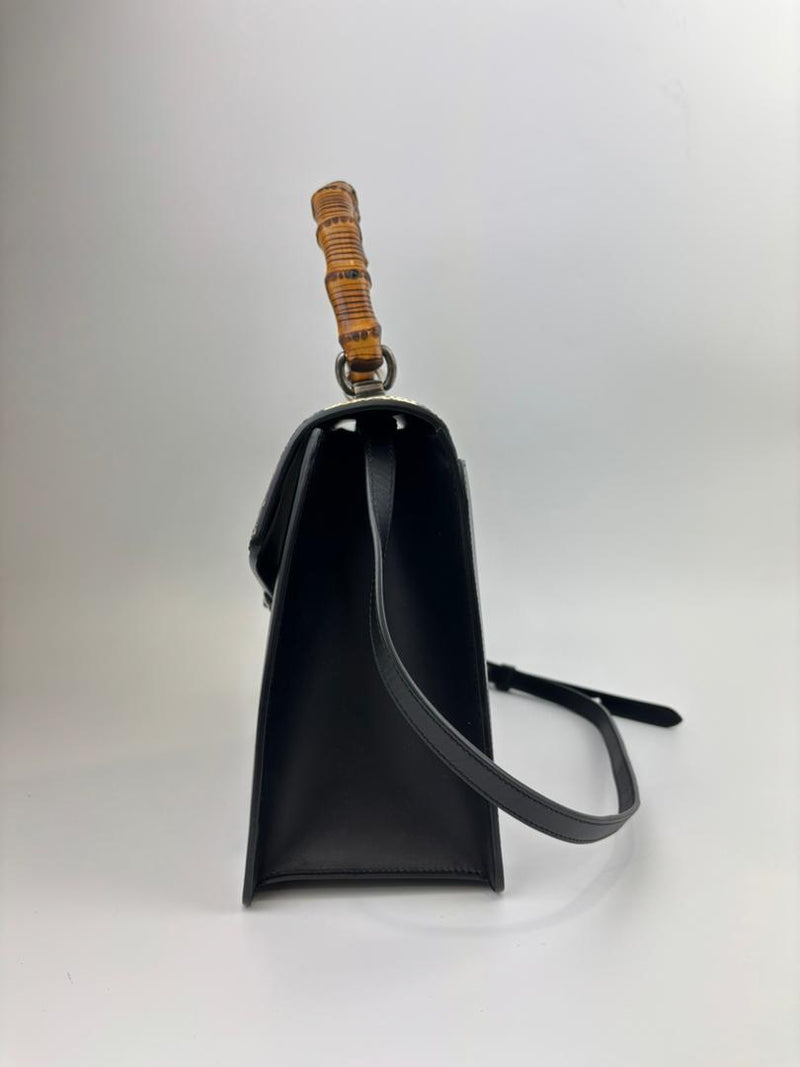 Lilith Black Leather Handbag