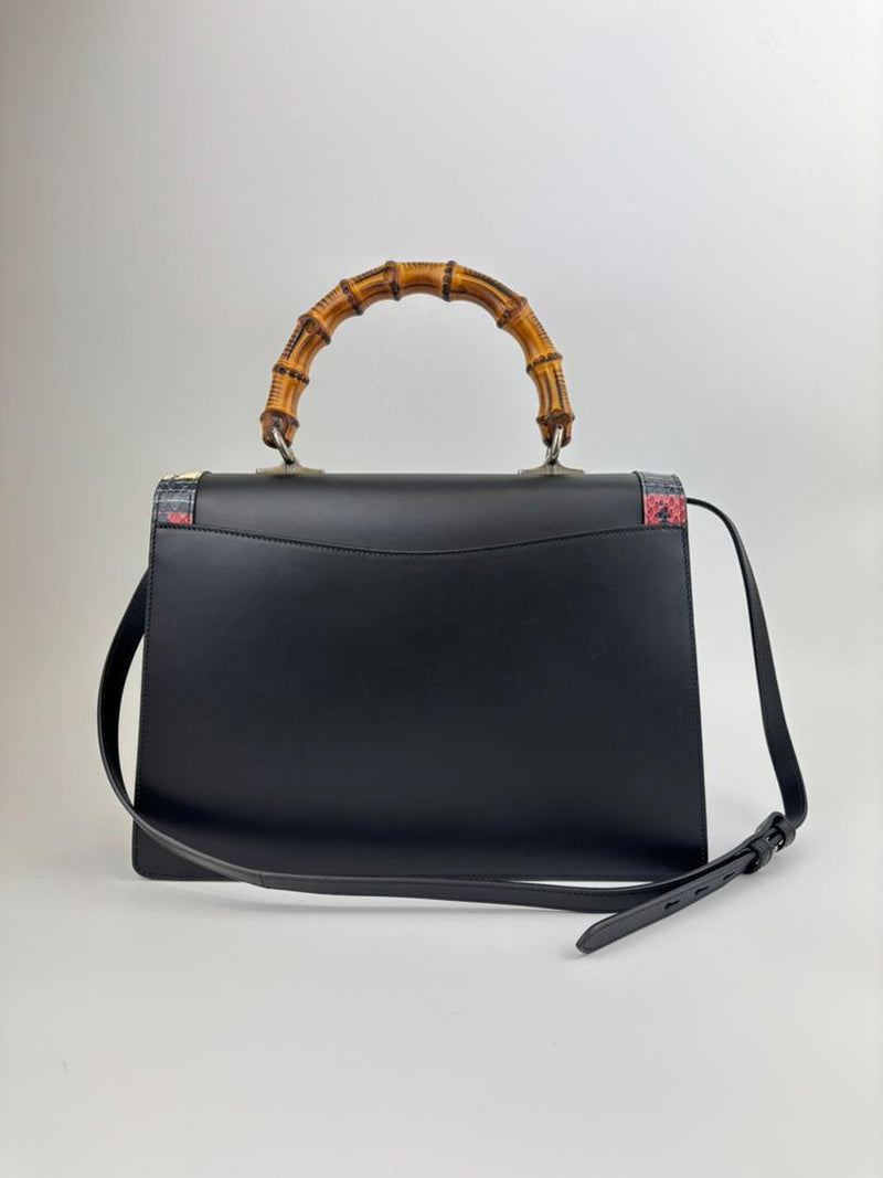 Lilith Black Leather Handbag