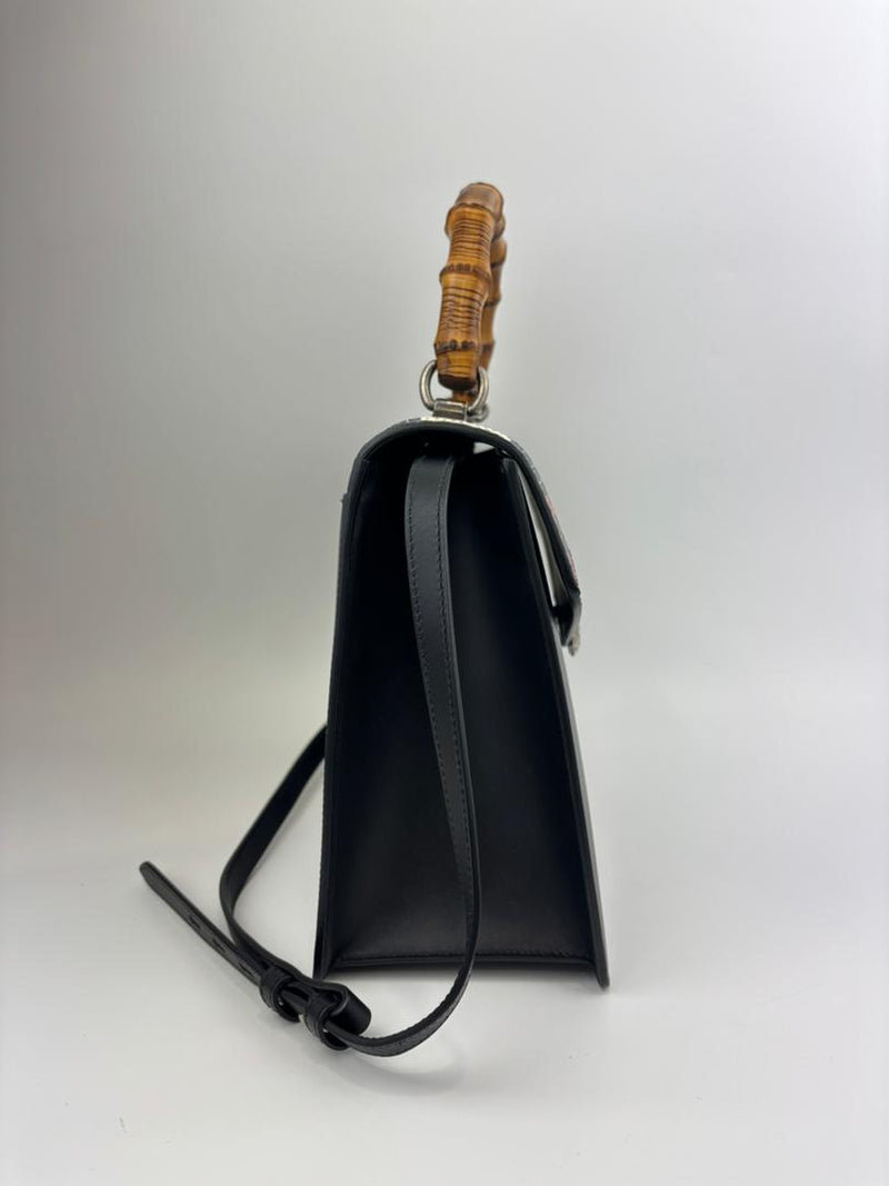 Lilith Black Leather Handbag