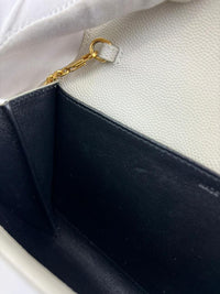 Uptown Chain Wallet in Blanc Vintage Grain De Poudre Embossed Leather