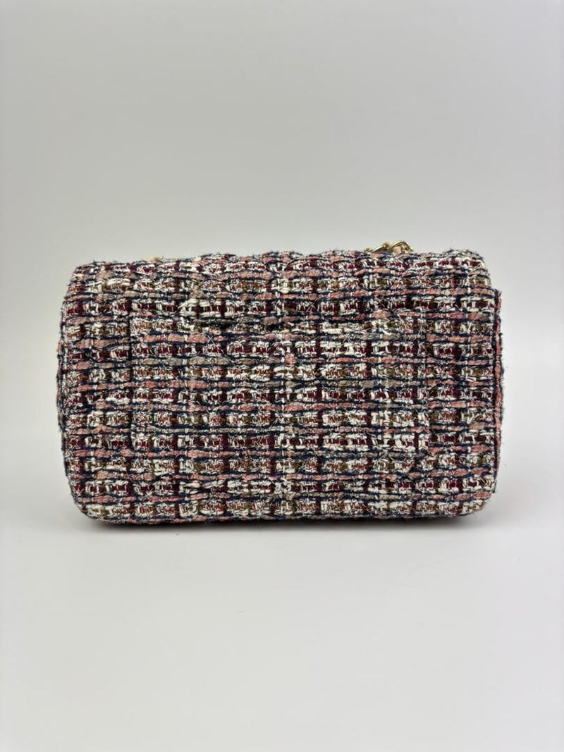 Multicolor Tweed Mini Rectangular Classic Flap Shoulder Bag LGHW