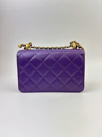 AS2615 Quilted Purple Calfskin Chain Bag GHW (Cash Price in Description)