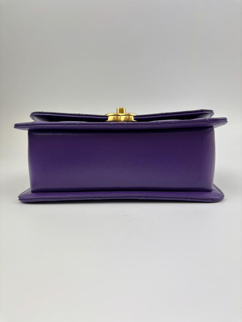 AS2615 Quilted Purple Calfskin Chain Bag GHW (Cash Price in Description)