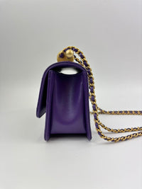 AS2615 Quilted Purple Calfskin Chain Bag GHW (Cash Price in Description)