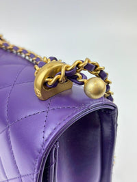 AS2615 Quilted Purple Calfskin Chain Bag GHW (Cash Price in Description)