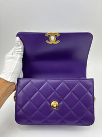 AS2615 Quilted Purple Calfskin Chain Bag GHW (Cash Price in Description)
