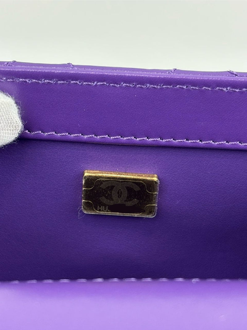 AS2615 Quilted Purple Calfskin Chain Bag GHW (Cash Price in Description)