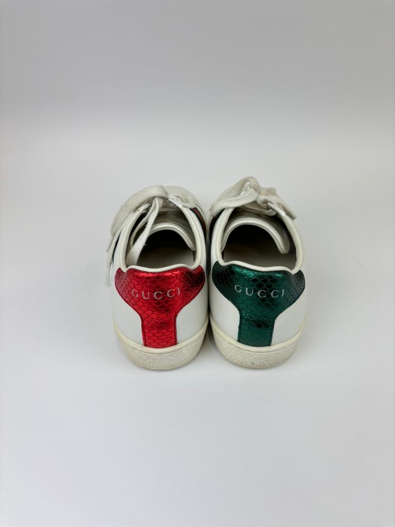 Gucci Ace Embroidered Bee Sneakers White Size 34 | Used | Glampot