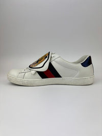 New Ace Tiger Strap Leather White Sneakers Size 7.5