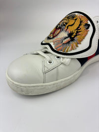 New Ace Tiger Strap Leather White Sneakers Size 7.5