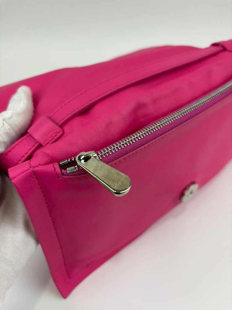 Viva Bow Puffy Leather Hot Pink Vitello Crossbody Bag