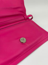 Viva Bow Puffy Leather Hot Pink Vitello Crossbody Bag