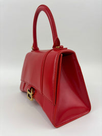 Balenciaga 593456 Hourglass S Top handle Bag Shiny Box Red