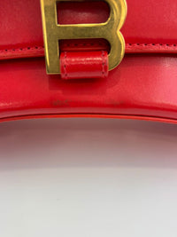 Balenciaga 593456 Hourglass S Top handle Bag Shiny Box Red