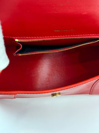 Balenciaga 593456 Hourglass S Top handle Bag Shiny Box Red