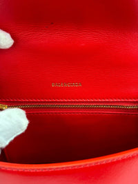 Balenciaga 593456 Hourglass S Top handle Bag Shiny Box Red