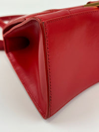 Balenciaga 593456 Hourglass S Top handle Bag Shiny Box Red