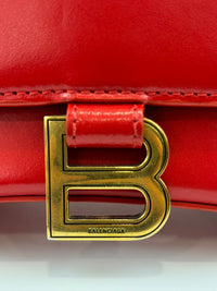 Balenciaga 593456 Hourglass S Top handle Bag Shiny Box Red