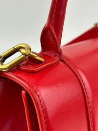 Balenciaga 593456 Hourglass S Top handle Bag Shiny Box Red