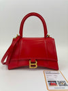 Balenciaga 593456 Hourglass S Top handle Bag Shiny Box Red