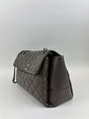 Lady Pearly Flap Bag in Grey Aged Quilted Calfskin SHW