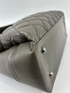 Lady Pearly Flap Bag in Grey Aged Quilted Calfskin SHW