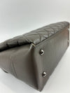Lady Pearly Flap Bag in Grey Aged Quilted Calfskin SHW