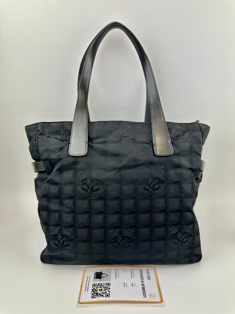 CC Logo Travel Line Tote Bag Black Nylon