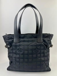 CC Logo Travel Line Tote Bag Black Nylon