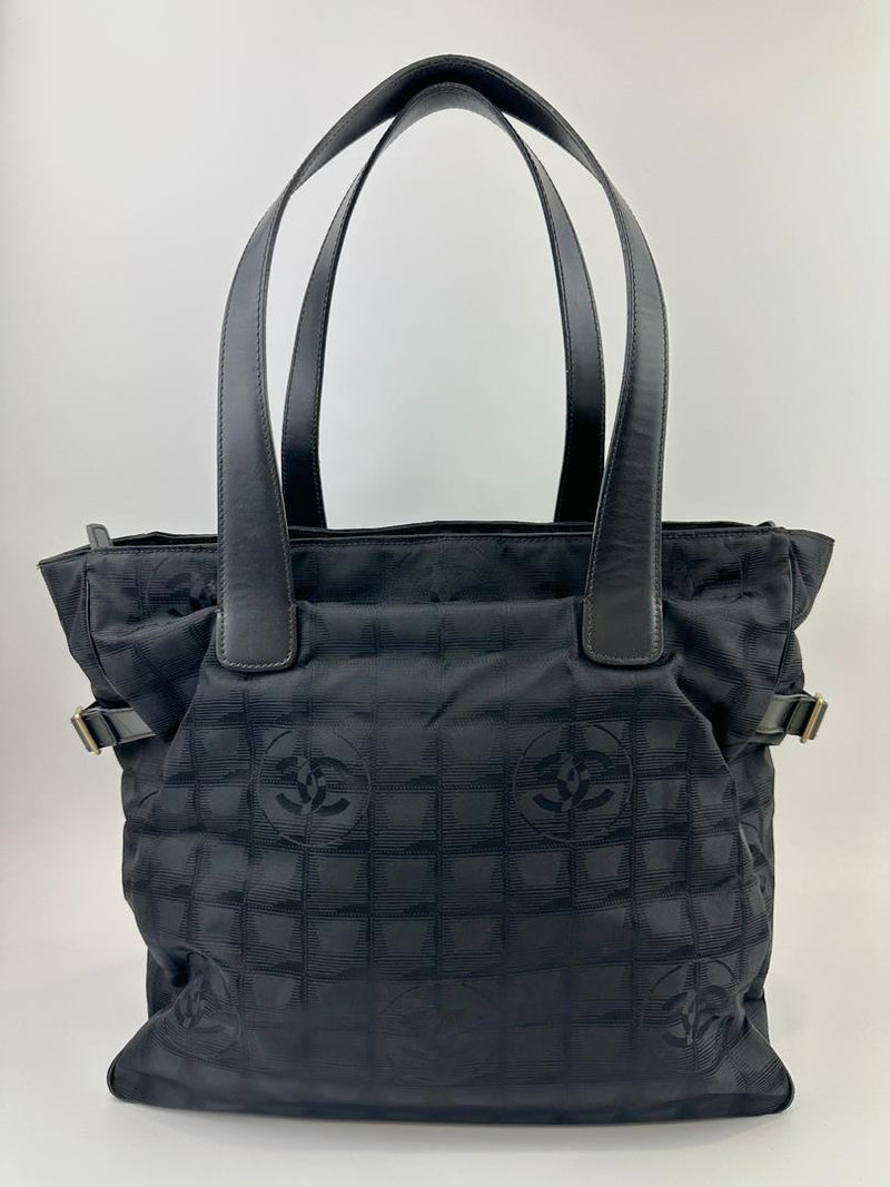 CC Logo Travel Line Tote Bag Black Nylon