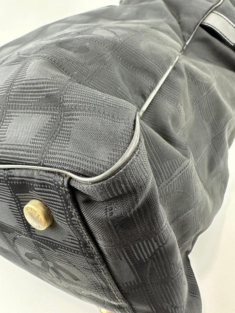 CC Logo Travel Line Tote Bag Black Nylon