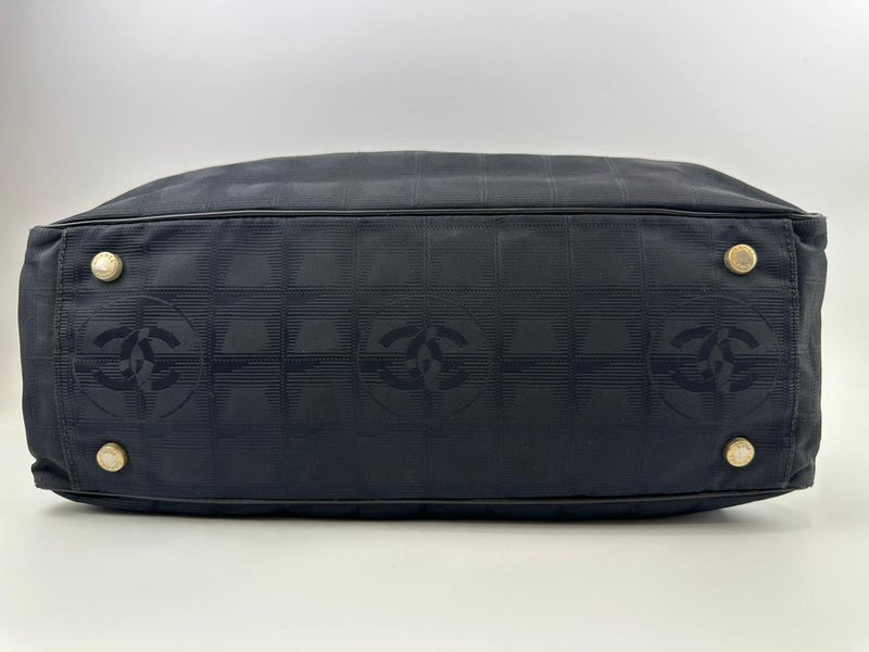 CC Logo Travel Line Tote Bag Black Nylon