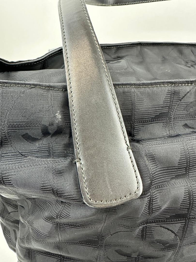 CC Logo Travel Line Tote Bag Black Nylon