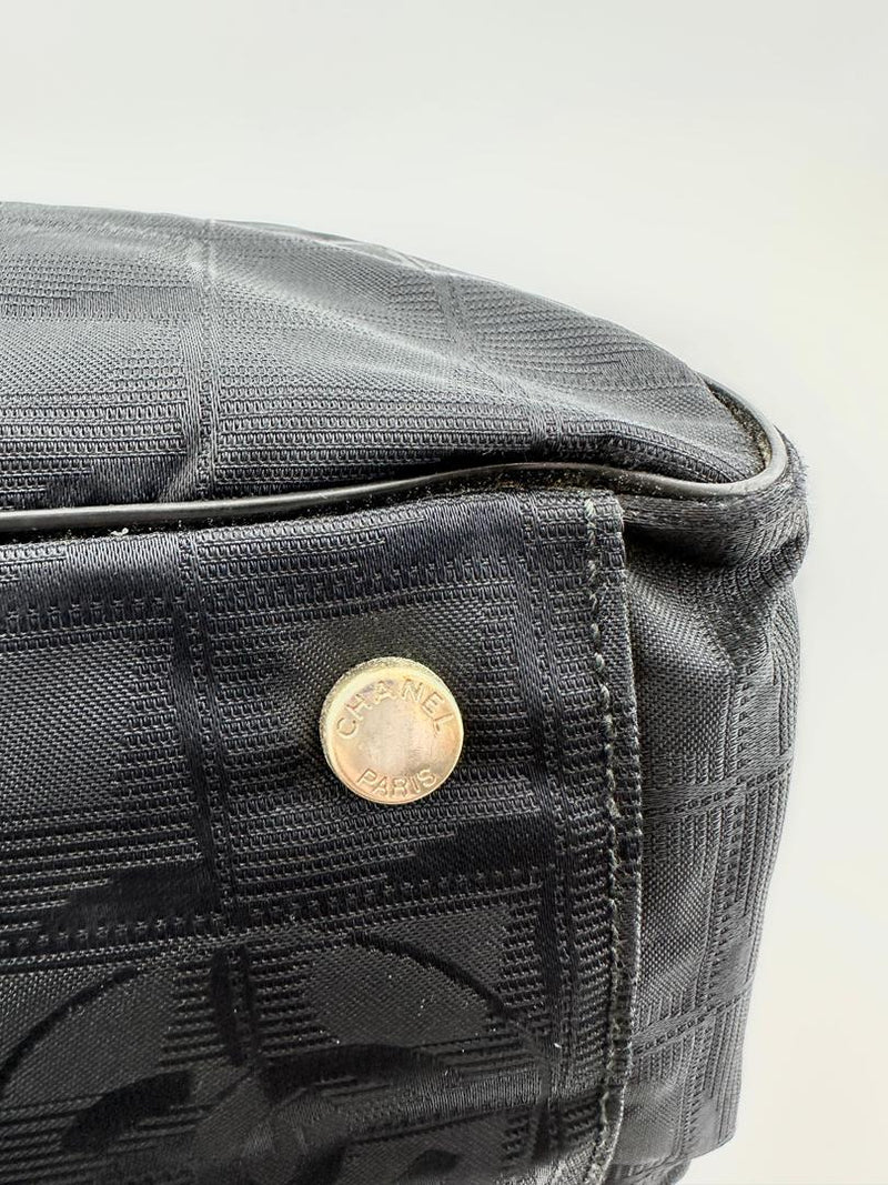 CC Logo Travel Line Tote Bag Black Nylon