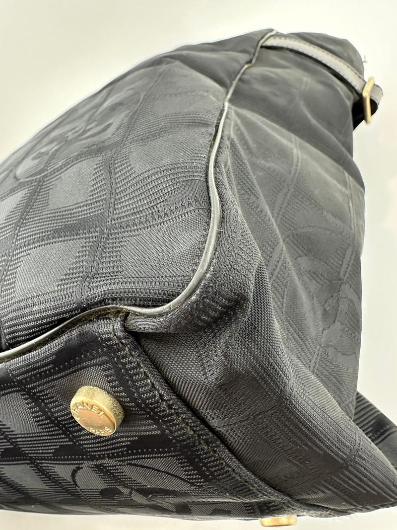 CC Logo Travel Line Tote Bag Black Nylon