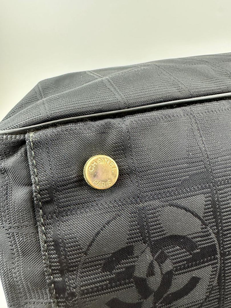 CC Logo Travel Line Tote Bag Black Nylon