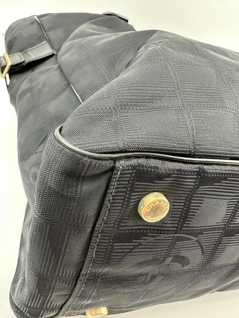 CC Logo Travel Line Tote Bag Black Nylon