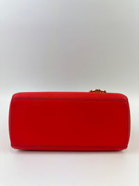 Red Saffiano Leather Satchel Bag