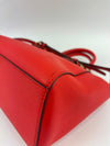 Red Saffiano Leather Satchel Bag
